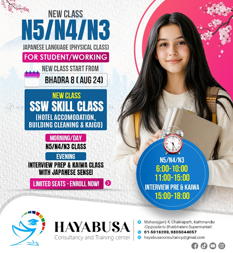 New Physical Japanese Language & SSW Classes Starting Bhadra 8 (Aug 24)